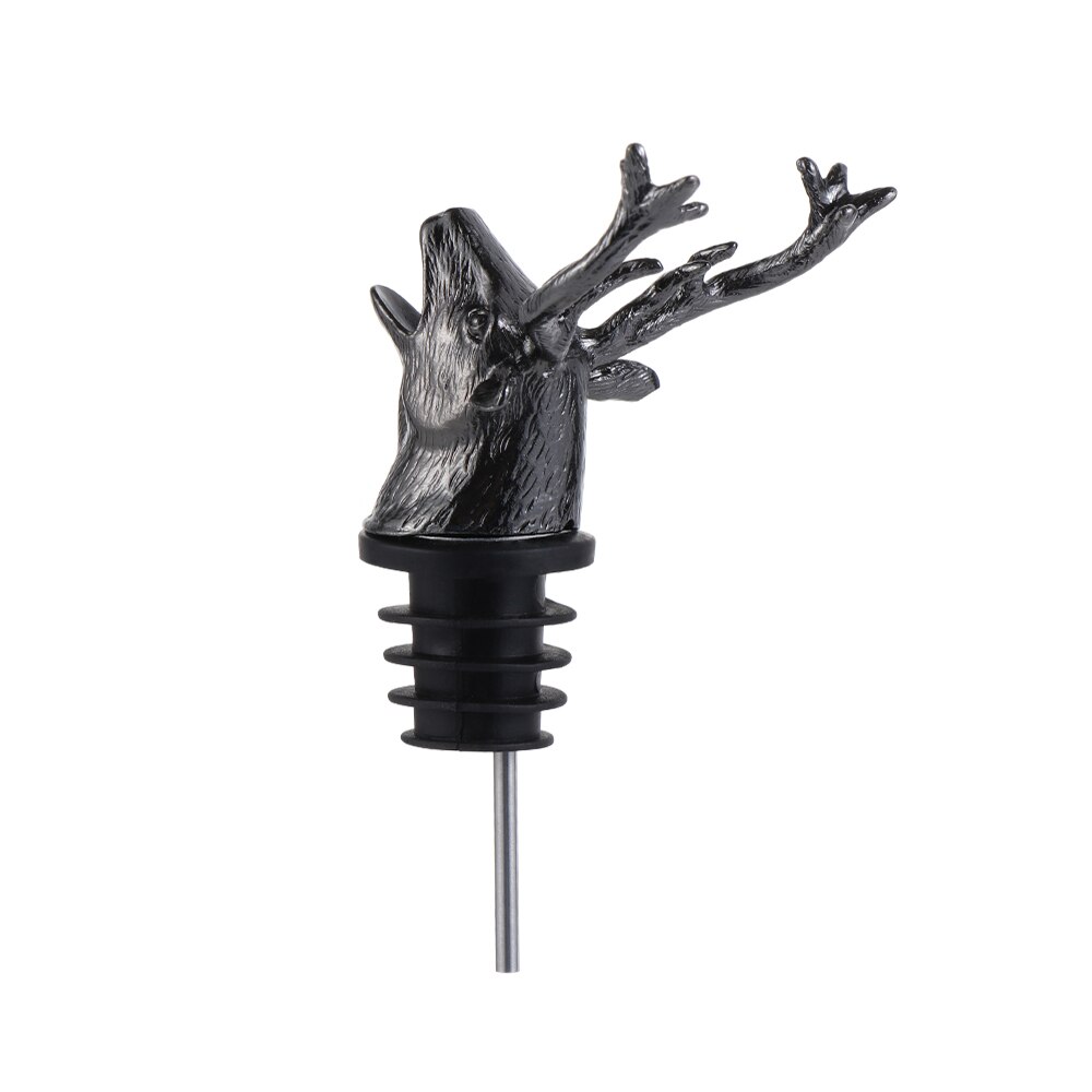 Zinklegering Herten Hoofd Wijn Schenker Unieke Stag Wijnfles Stoppers Wijn Beluchters Bar Gereedschap Keuken Accessoires: Type 1 black