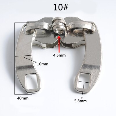2 Paare 5 #8 #10 # Reißverschluss ziehen Metall Reißverschluss Schieberegler Reißverschluss Kopf DIY Kleidung Tasche Koffer Zubehör für Reißverschluss Reparatur Bausätze: Nein.10