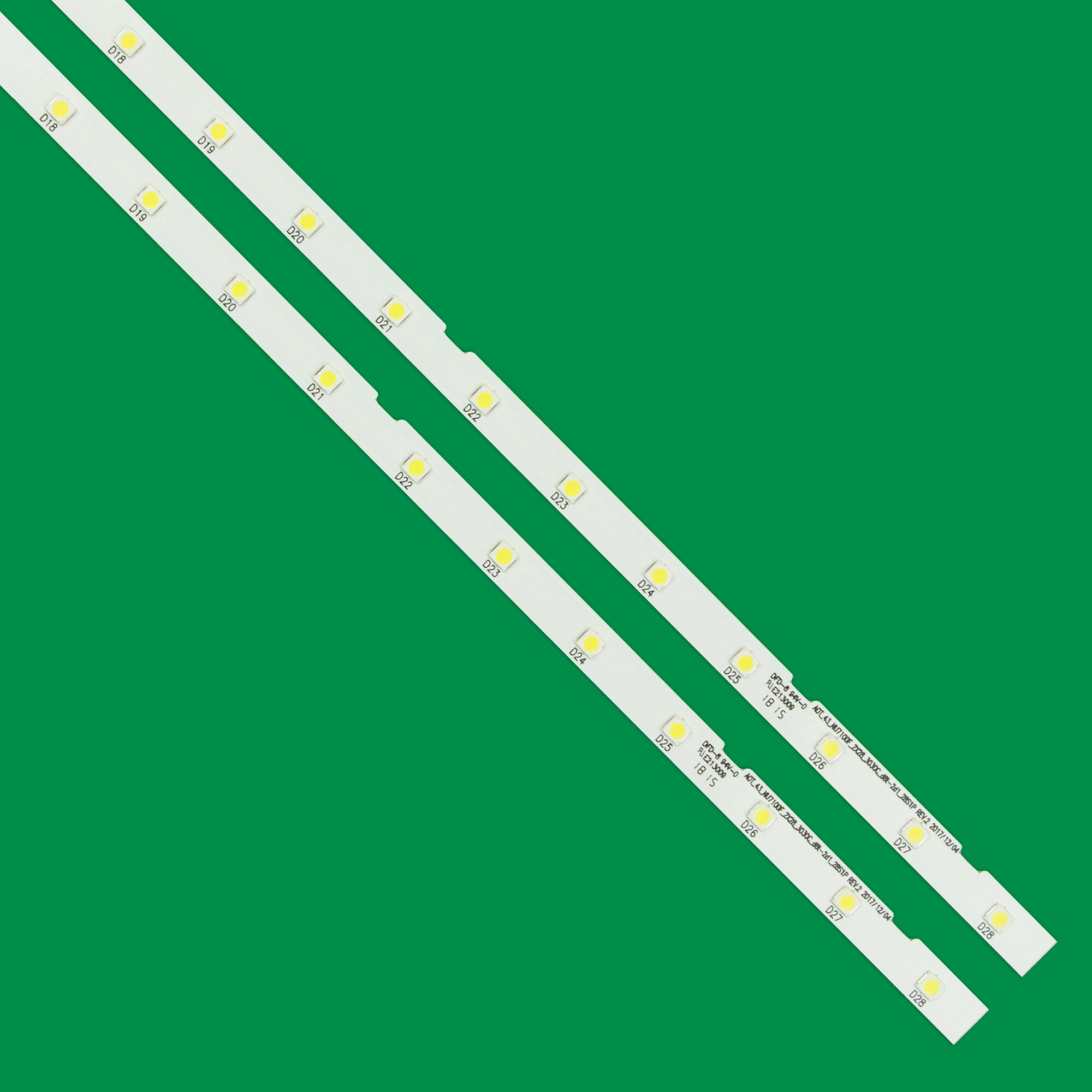 2 stk 28 led led -bakgrunnsbelysningslister for samsung  ue43 nu 7100u aot _43_ nu 7100f ue43 nu 7120u ue43 nu 7170u bn96-45954a ue43 nu 7100