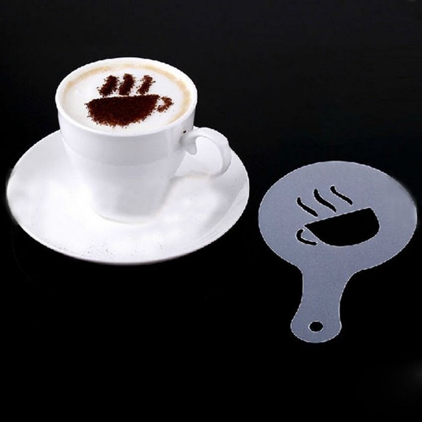 16pcs/set Coffee Latte Cappuccino Coffee Art Stencils Cafe Foam Spray Template Barista Stencils Decorative Tool Garland Mold