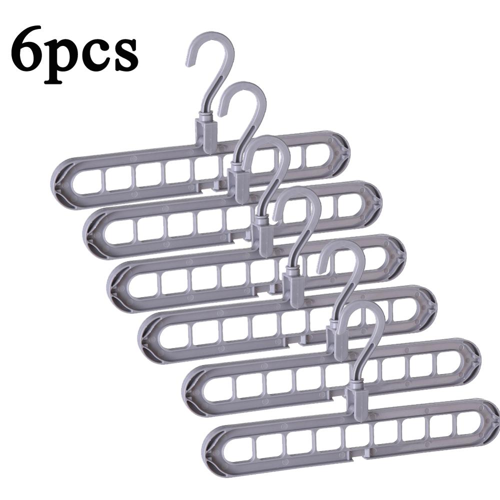 Clothes hanger organizer Space Saving Hanger multi-function folding magic hangers drying Racks Scarf clothes Storage: 6pcs