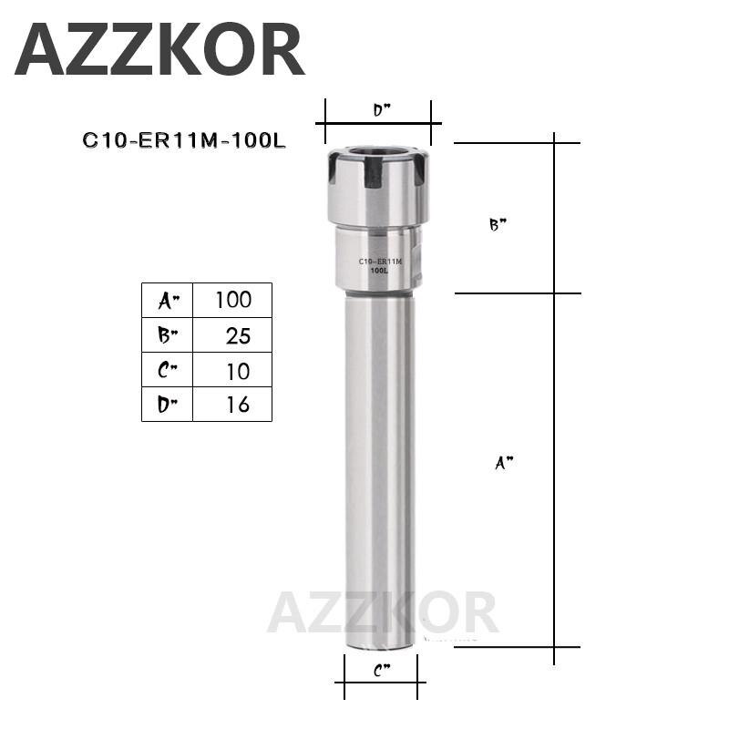 Straight Shank Handle Engraving Clamp Extension Collet Type M Chuck Holder Rod Tools Elongation ER8 ER11 ER1620 Milling System: C10-ER11M-100L