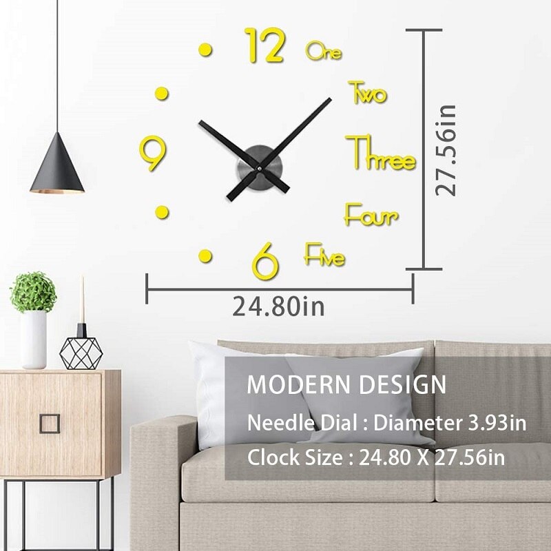 Gran reloj de pared de cuarzo 3D moderno mudo de cocina decorativos relojes espejo pegatina etiqueta de Metal grande relojes elementos de decoración para oficina hogar