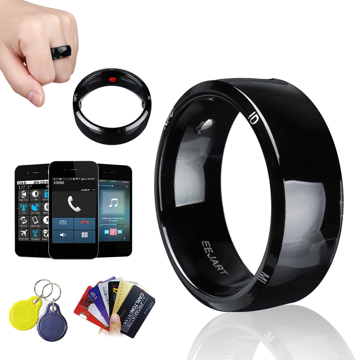 Waterproof Unlock Health Protection Smart Ring Wear technology Magic Finger NFC Ring For Android Windows NFC Mobile Phone