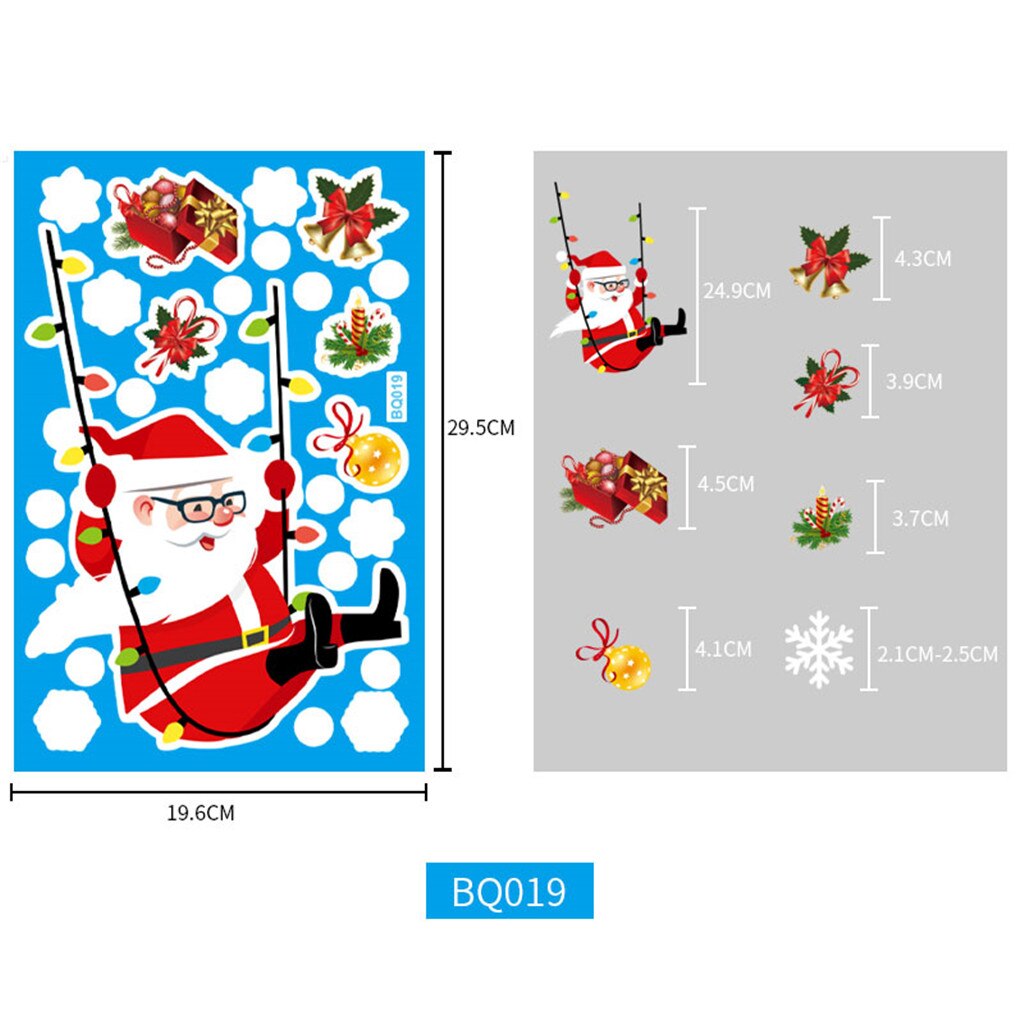 Christmas Snowman Snowflake Electrostatic Sticker Window Kids Room Year Wall Stickers Home Decals Decoration Wallpaper