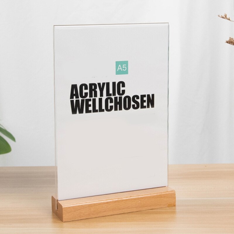 Wooden Table Number Sign Accessories Decorative Suppplies for Kids&amp;Adults DIY Pad with Simple Name Stand