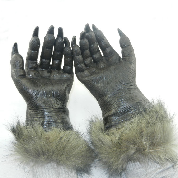 1Pairs Halloween Horror Devil Masks Party Full Head Mask Halloween Gloves Wolf Mask Wolf Gloves