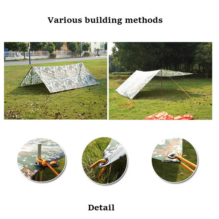 Outdoor-bergsteiger-zeltunterlage, strapazierfähiges oxford-gewebe, wind- und regendicht, sonnenschutz, picknick- und grillmatte 3*3 m