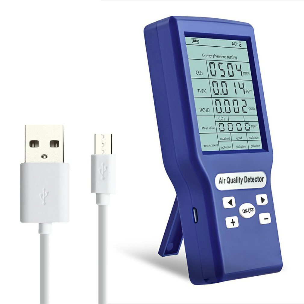Detector de co2 digital testador medidor de dióxido carbono qualidade do ar detector laser pm2.5 pm10 pm1.0 detectores monitor de qualidade do ar