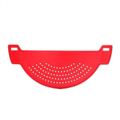 Escorredor placa meia lua forma vegetal lavagem resistente ao calor pote funil filtro para gadgets de cozinha: Vermelho