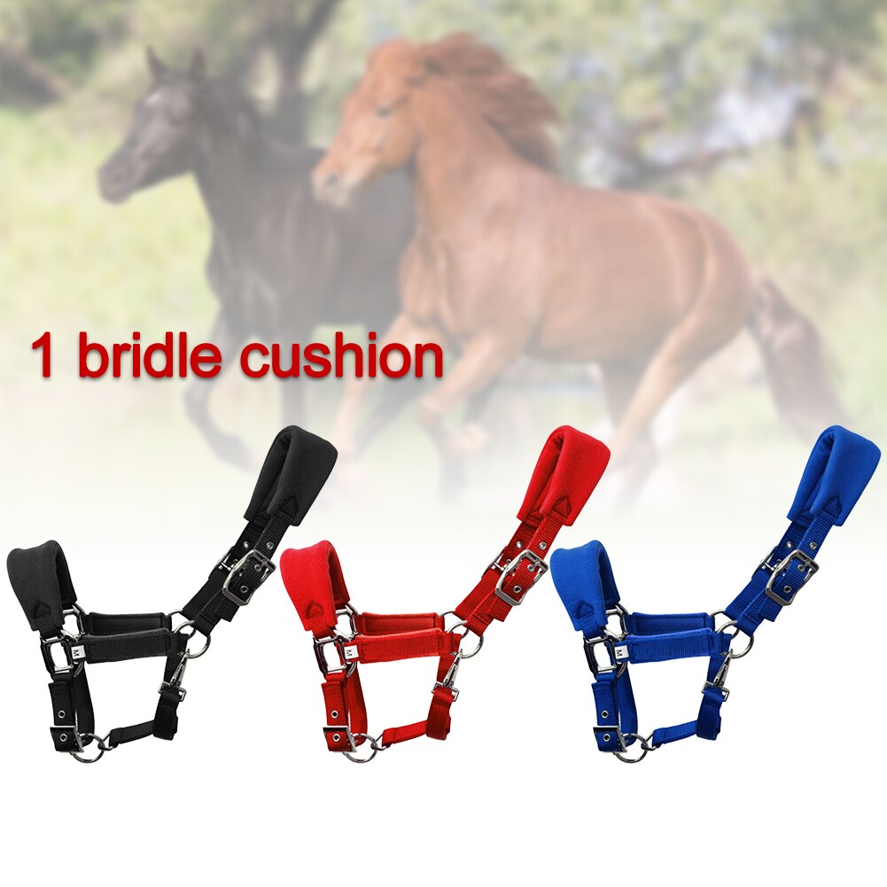 Brida desmontable para caballo, equipo de equitación con cuello grueso, almohadilla de esponja protectora, correa ajustable, desmontable