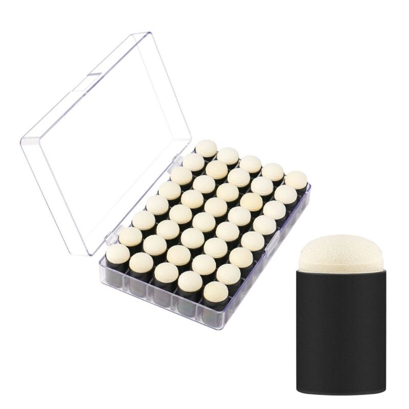 40 Pack of Finger Sponge Daubers with Storage Case for Painting Art Ink Crafts: Black