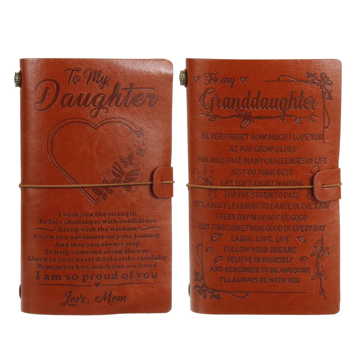 Engraved Leather Journal Notebook Diary To My Daughter Granddaughter Face Challenges Love Dad Engraved Notebook Diary