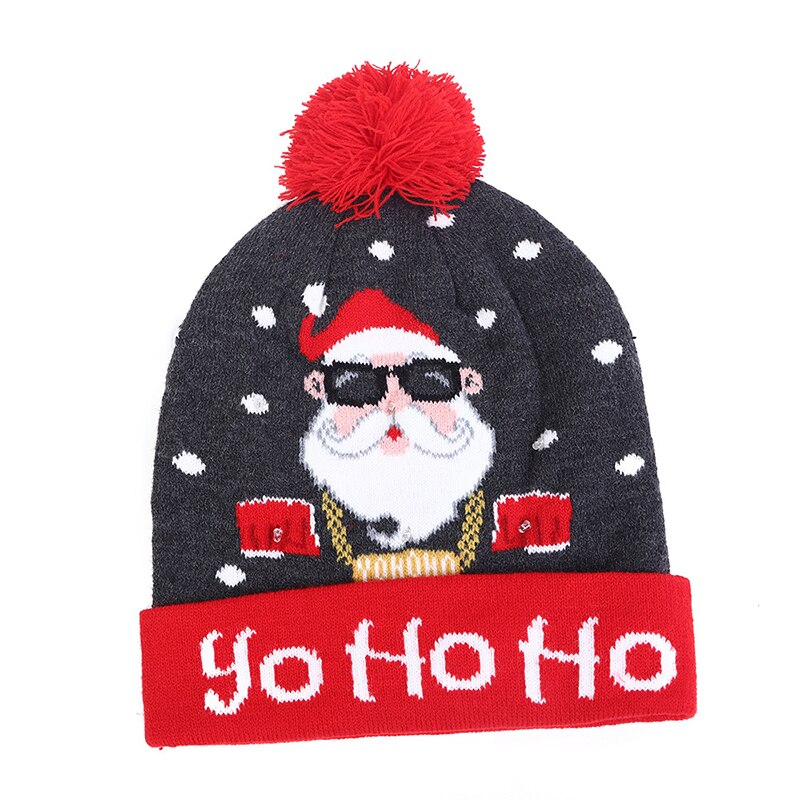 Kerstmutsen met led-licht, gebreide kerstmuts voor kinderen, kerstversiering voor volwassenen, kerstversiering, kerstversiering, gelukkig jaar
