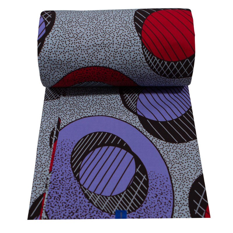 Pretty Pattern Red And Purple Print Pure Cotton African Ankara Veritable Guaranteed Real Wax Fabric 6 Yards