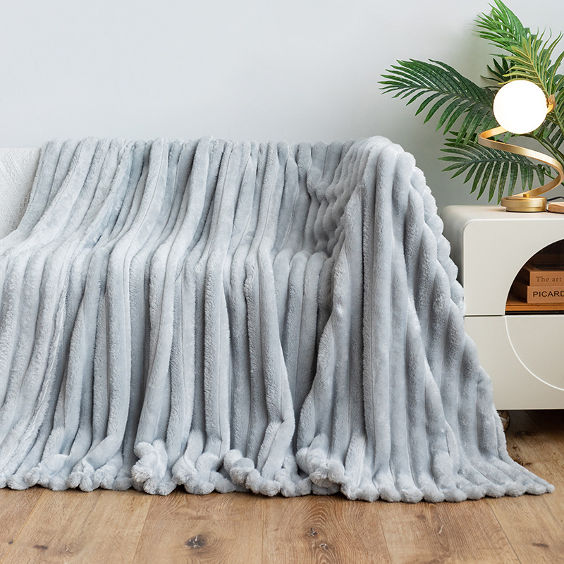 Multifunctional Nap Blanket Flannel Sofa Cover Blanket Winter Plus Velvet Thickened: 100*120cm / Red