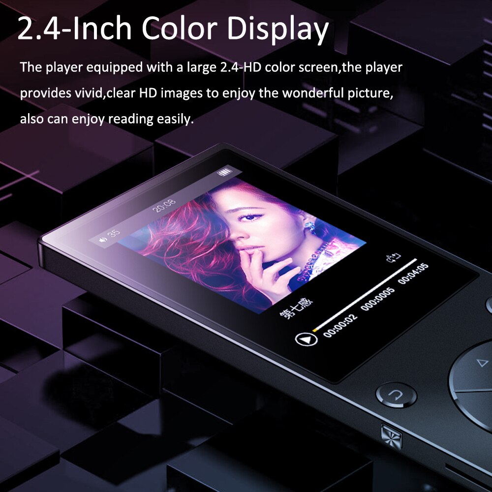 Bluetooth4.2 MP3 Player Speaker 2.4Inch Screen metal hifi music player with fm radio eBook hifi walkman support usbmini SD