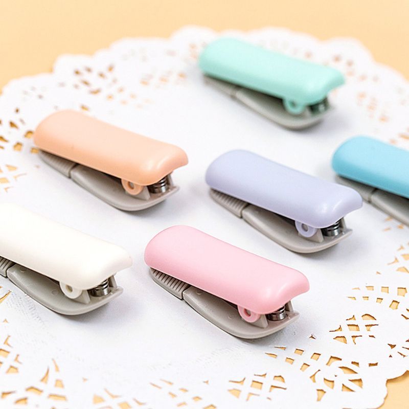 Mini selvklebende washi papir tape dispenser kutter kawaii bærbar skoletilbehør