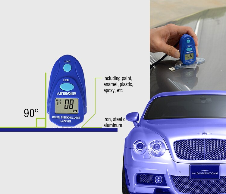 all-sun Thickness Gauge EM2271 With Russian Manual Digital Display Car Painting Thickness Meter