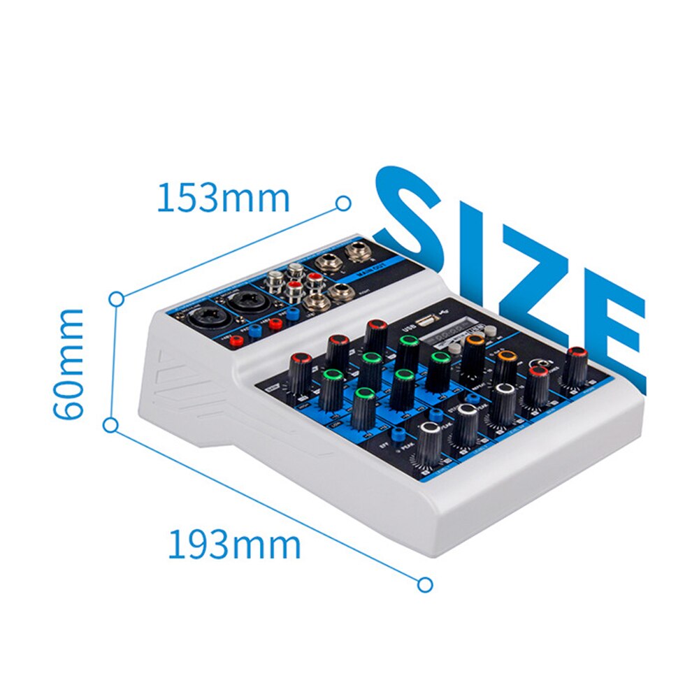 M4 4 Channels Sound Mixing Console Bluetooth Record Computer Playback 48V Phantom Power Delay Repaeat Effect USB Audio Mixe