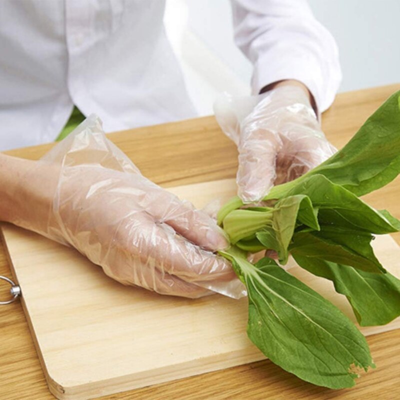 Disposable Food Preparation Gloves-600 Plastic Food Safety Disposable Gloves, Food Handling, Transparent: Default Title