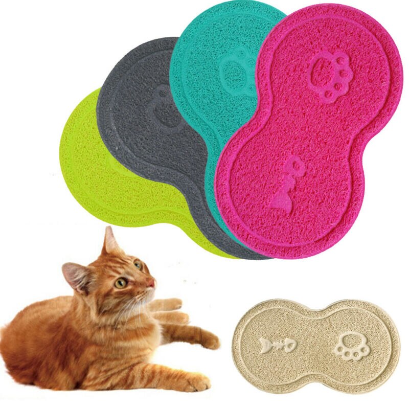 ¡Novedad de ! Alfombra de cama para gatos a la , recogedor de suciedad, agua, arena, cuenco, Mantel Individual para gatos, accesorios