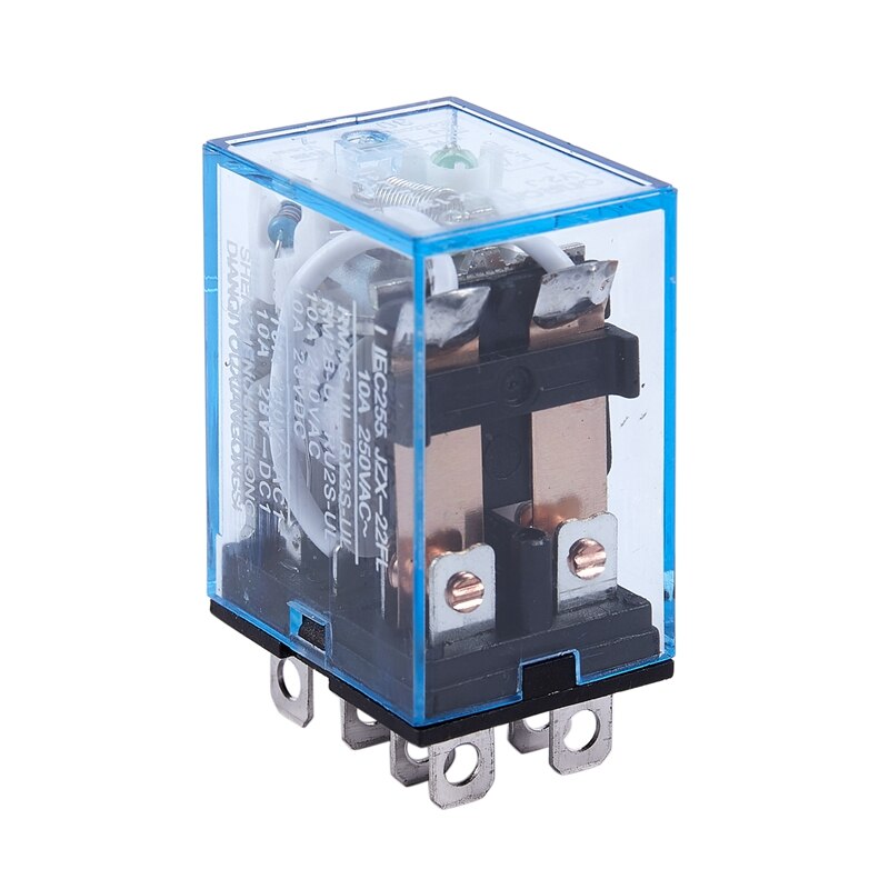 12V DC Coil Power Relay DPDT LY2NJ HH62P-L JQX-13F 10A With PTF08A Socket Base