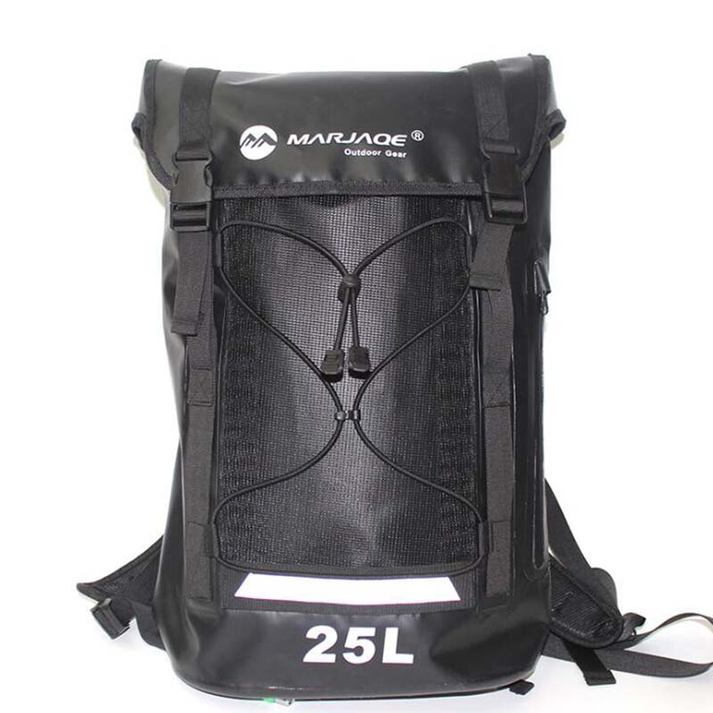 Pvc waterdichte droge tas 25l reflecties outdoor duiken opvouwbare strand zwemtas raften wandelen reizen oceaan rugzak