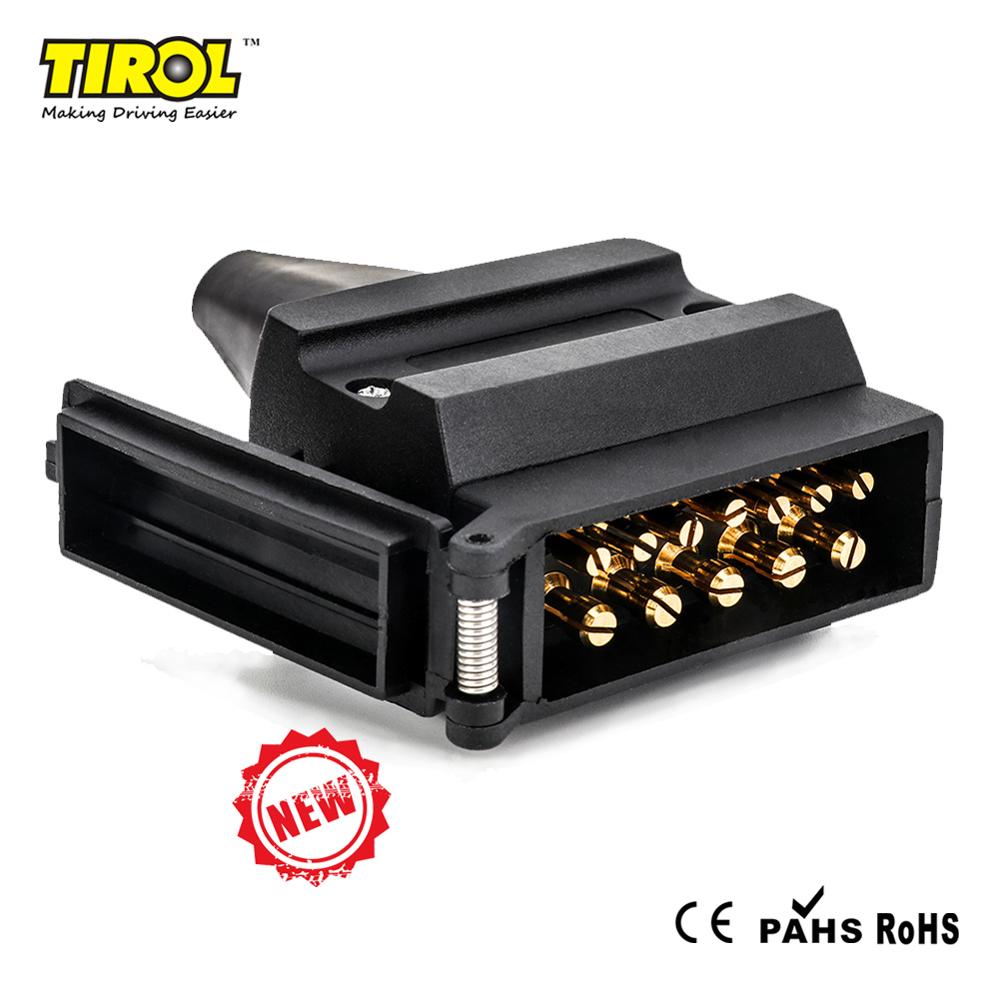 Tirol 12 Pin Trailer Platte Stekker T25488P3 Australische 12 V Adapter met PVC Schede Signaal Licht Display Connector