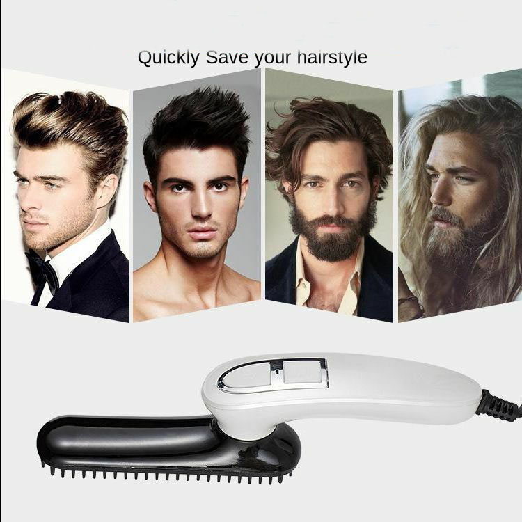 Multifunctional Beard Straightener Heated Man's Hair Beard Flat Iron Quick Straightening Beard Brush Show Cap Tool