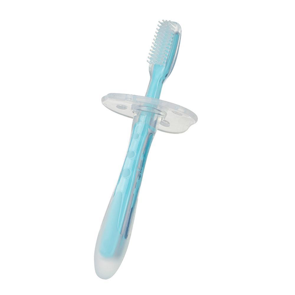 Silicone Bambino Spazzolino Da Denti Pulizia dei denti Del Bambino Dei Bambini Infantili Strumento Pennello Denti di Formazione Spazzola Bocca Pulita Prodotti: Blu