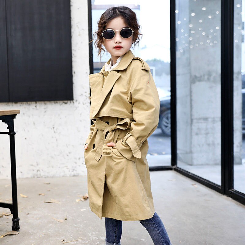Giacca doppiopetto per abbigliamento per ragazze giacche a vento per bambina giacche per bambini Trench in cotone giacche cappotto moda per ragazze