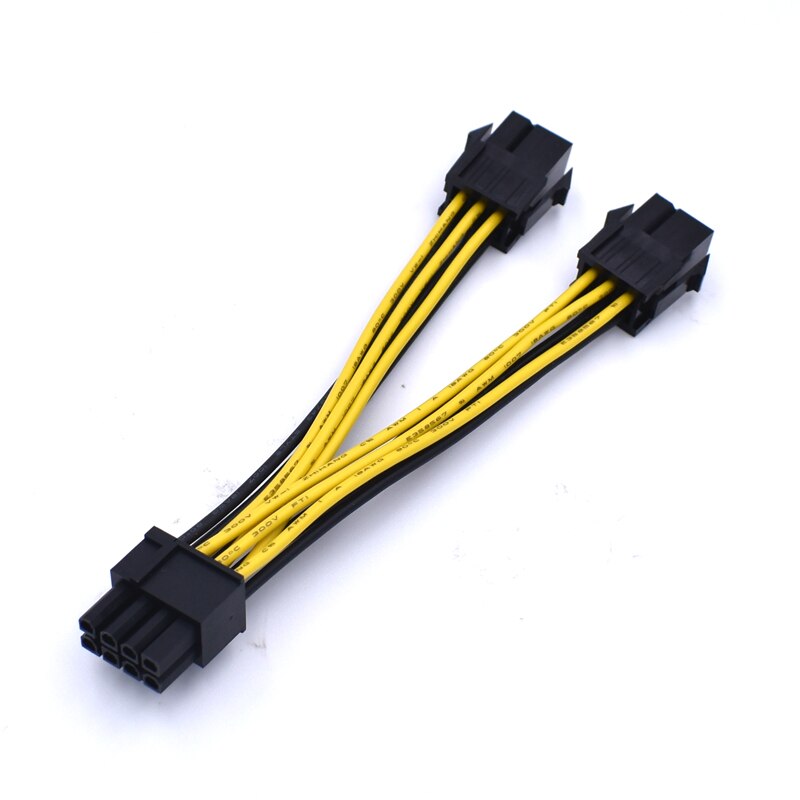 18AWG Dual 6 Pin Female To 8 Pin Male PCI Express GPU card Power Adapter Cable