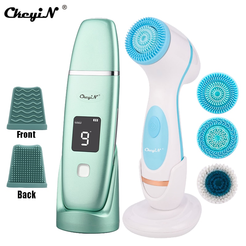 CkeyiN-limpiador Facial ultrasónico con vibración, cepillo Facial limpiador profundo, exfoliador de eliminación de espinillas, cuidado de la piel: A2