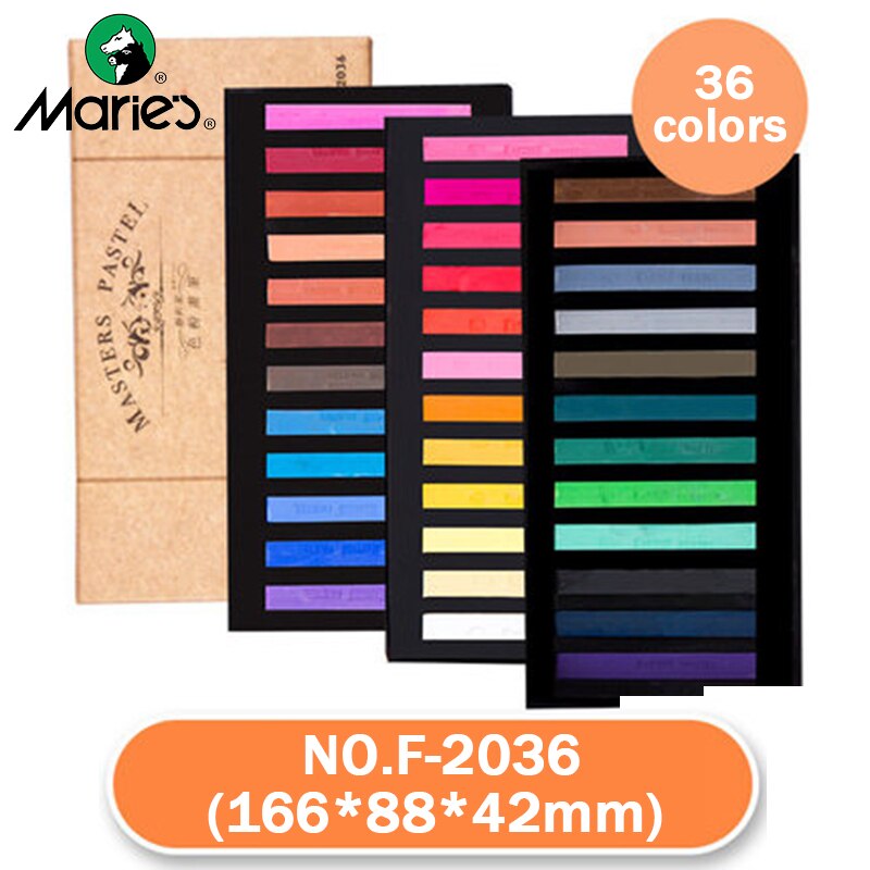 Marie's Dry Masters Pastel Stick Crayons 12/24/36/48 Colors Art Drawing Set Chalk Color Toner Crayon/Brush For Students Supplies: NO.F-2036-36colors