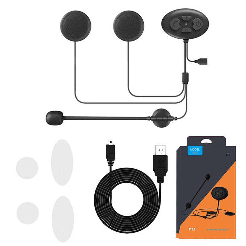 Motorräder Bluetooth 5,0 Motor- Helm Headset Drahtloser Freihändiger Stereo Kopfhörer FM Empfänger Wasserdicht Nicht Helm Intercome: mit Kasten
