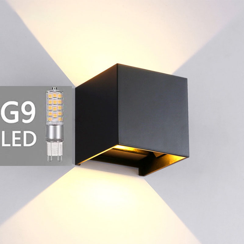 MiniInTheBox LGIO-Lampe de Décoration de Jardin, Appliques Murales G9 Extérieures, Porche Étanche IP65, Éclairage NikLumineux LED en Aluminium