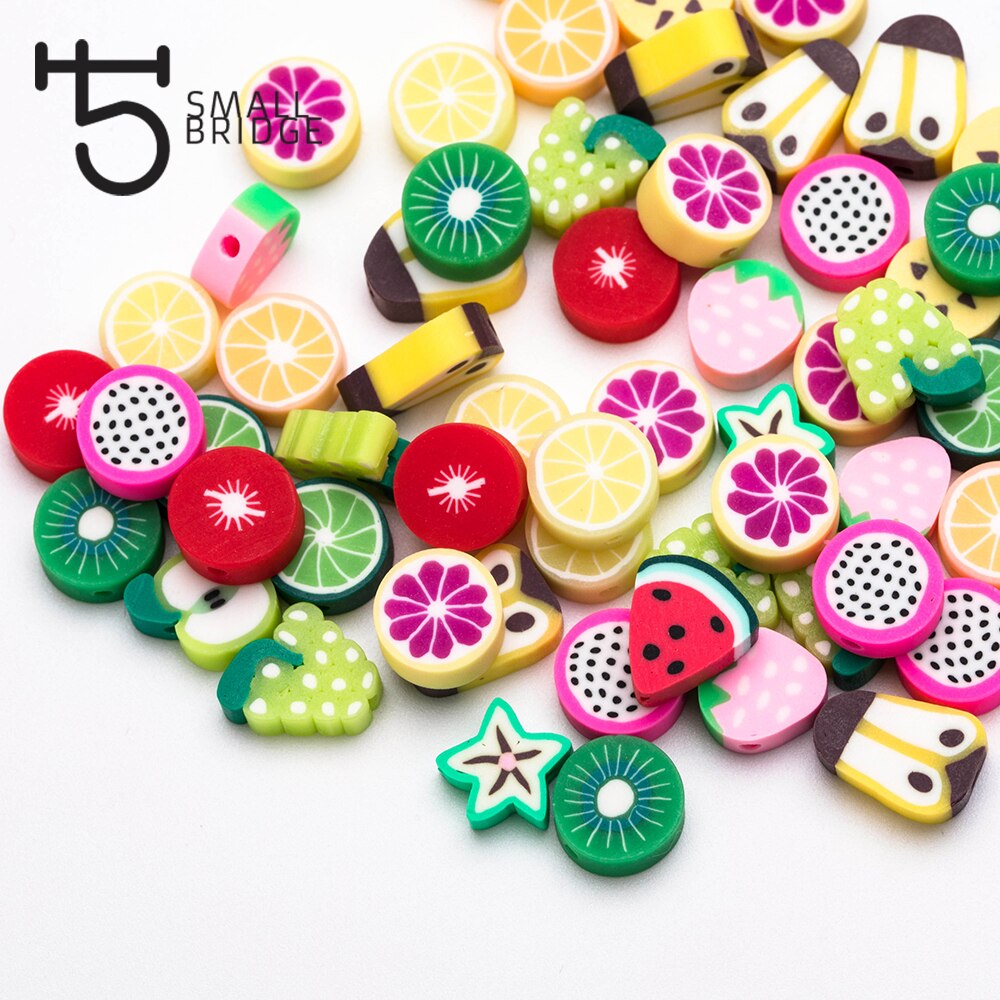 Kleurrijke Fruit Fimo Polymer Klei Kralen Sieraden Maken Armband Diy Accessoires voor Meisje Mix Losse Spacer Kralen C302