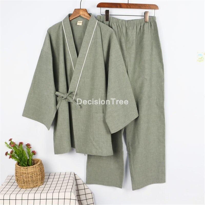 2022 pyjamas men sleepwear japanese kimono pajamas sets shorts homewear bathrobe loose bathrobes v-neck kimono pijama: color3 / XL