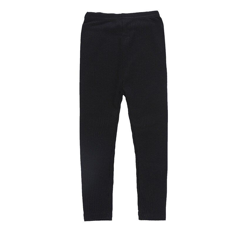 Flicka leggings barn ribbade byxor barn flickor bomull mjuka elastiska byxor stretchiga varma byxor småbarn fritidsstickade kläder: B / 6