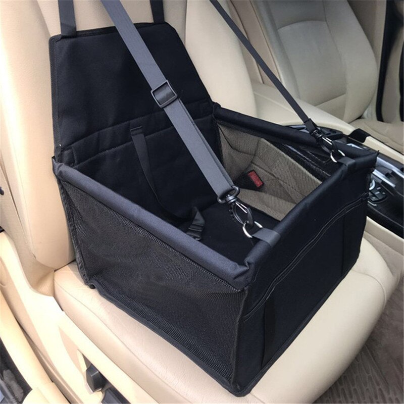 Reise Hund Auto Sitz Abdeckung Klapp Hängematte Haustier Träger Tasche Durchführung Für Katzen Hunde Wasserdichte Träger Pad Perro Autostoel Hond: Schwarz