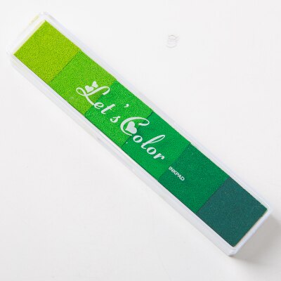 Tampon encreur pour peinture au doigt, 6 couleurs, dégradé de couleur bonbon, coréen: Green