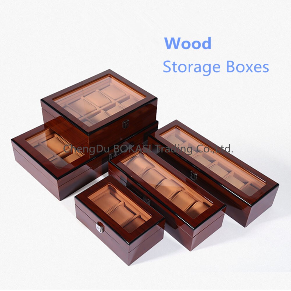 Wood Watch Storage Boxes Case Luxury Wooden Mechanical Watch Display Cases Jewelry Women Box For Watches