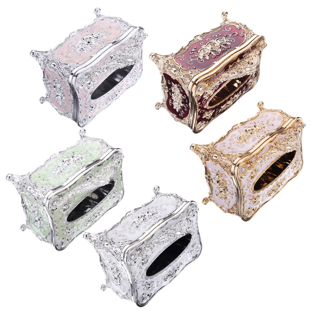 JX-LCLYL Gold Tissue Box Cover Chic Napkin Case Holder Hotel Home Decor Organizer