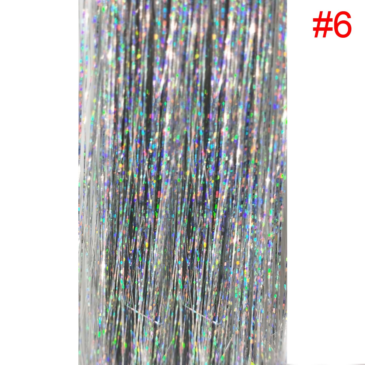 1PC Glitter Shiny Strands Hair Tinsel Dazzles Synthetic Hair Extensions Sparkle Women Accessories Threads For Hair Braids 90cm: 1pc color6