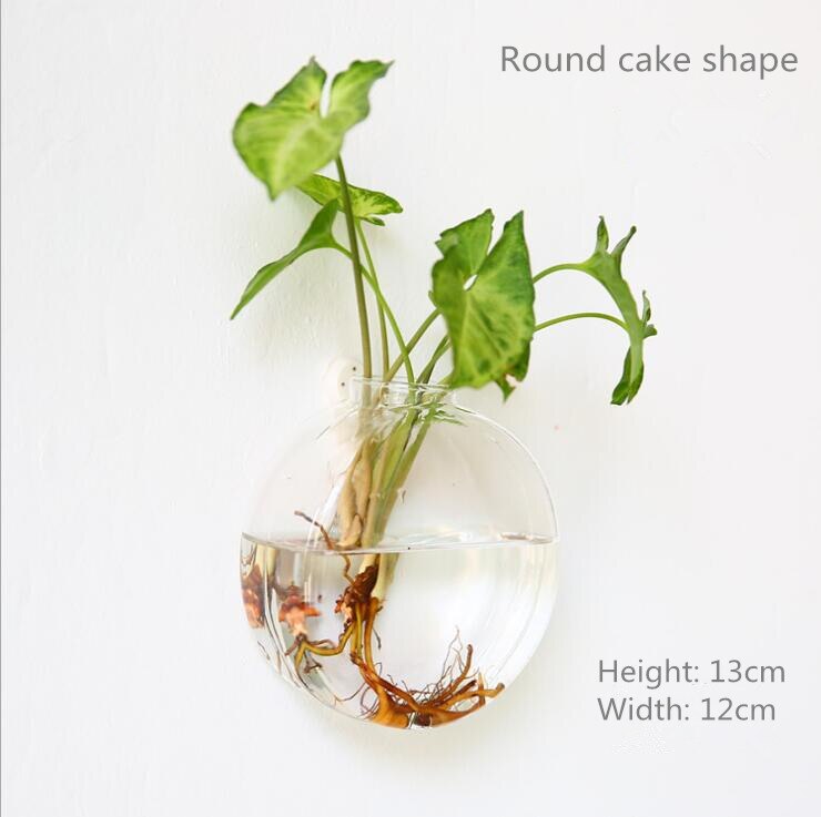 wall glass vase Wall mounted fish tank Hanging hydroponic vase Living room wall decoration