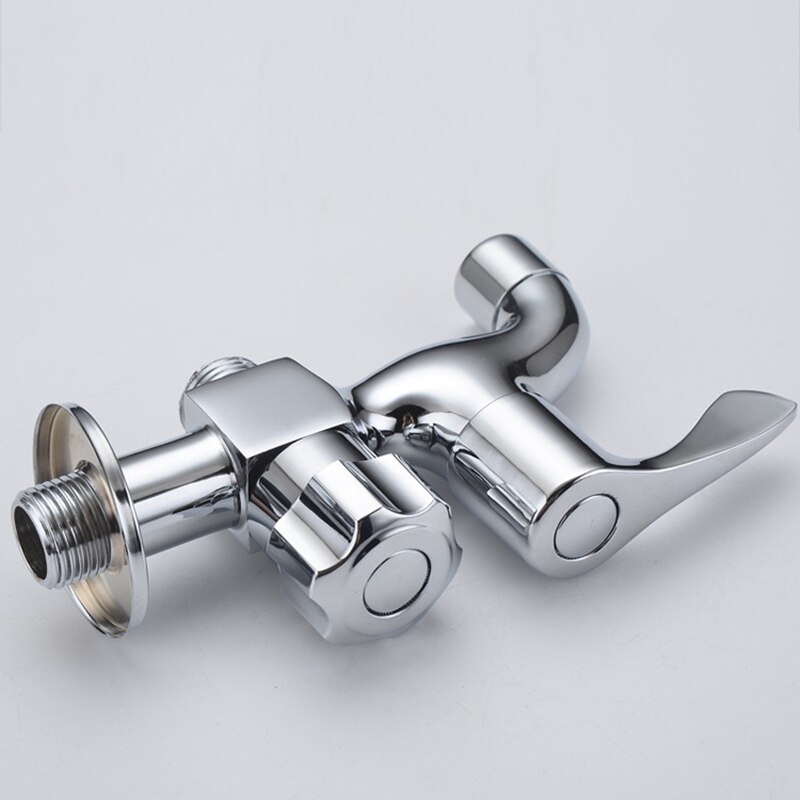 Mässing vattenkran väggmonterad 1 in 2 ur vattenkran badrum trädgård mopp pool vatten dubbel utlopp bibcock kranar