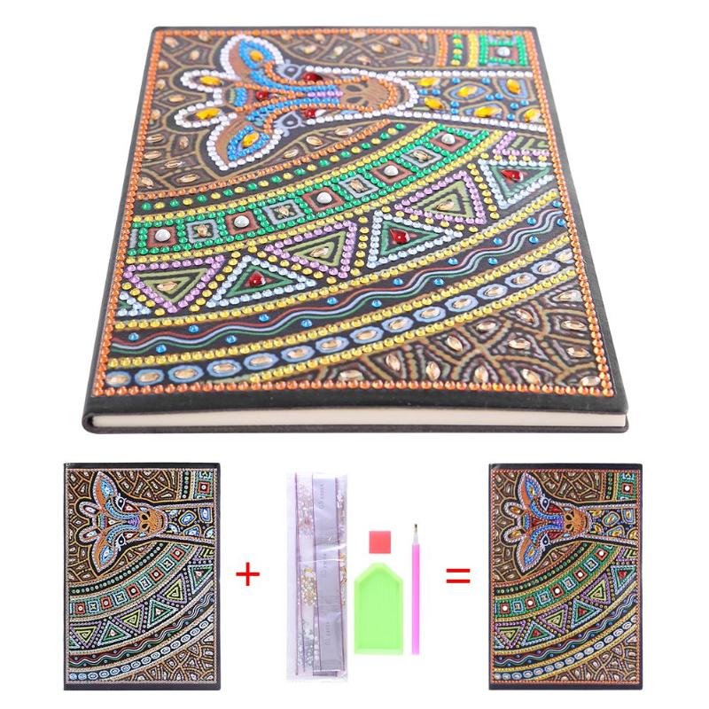 DIY Diamond Painting Notebook Special Shaped Diamond Vintage Animal Pattern 50 Pages A5 Painting Book Crafts Children