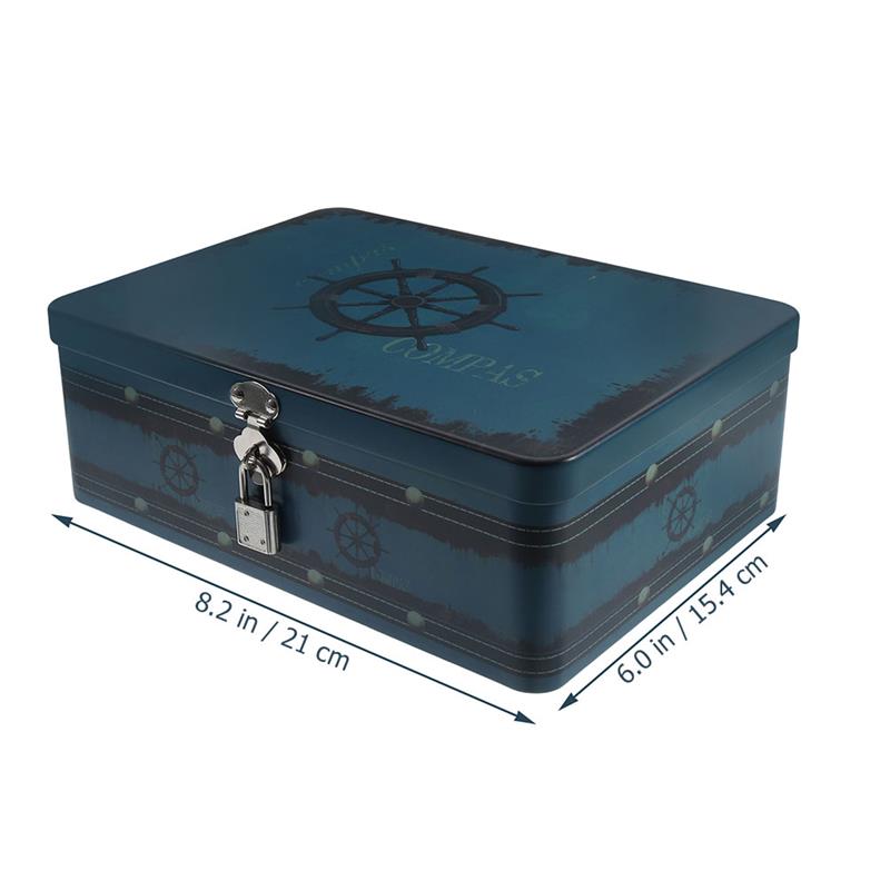 Opbergdoos Blikken doos Blik Sieradencontainer Bin Geneeskunde Desktopdozen met slot