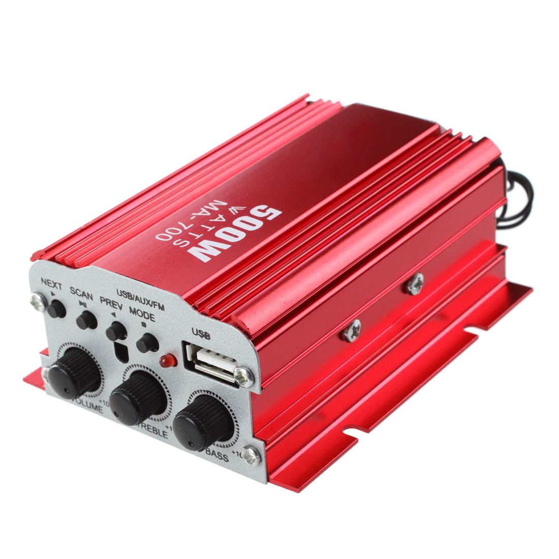 Versterker Amp + Remote Speaker Voor 2-Kanaals 500W Car Auto Moto Boot Usb MP3 Fm Red